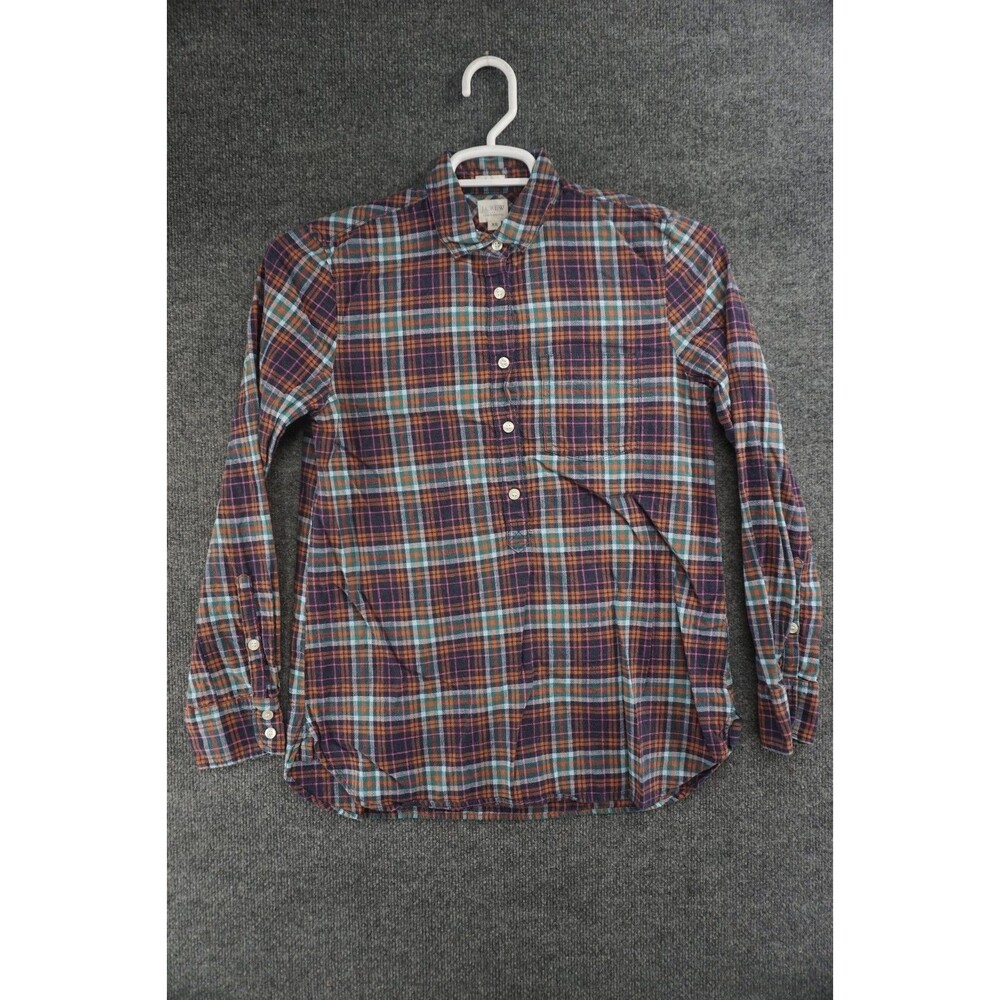 J Crew Shirt Womens XS Long Sleeve Plaid Boy Fit